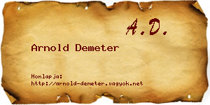 Arnold Demeter névjegykártya